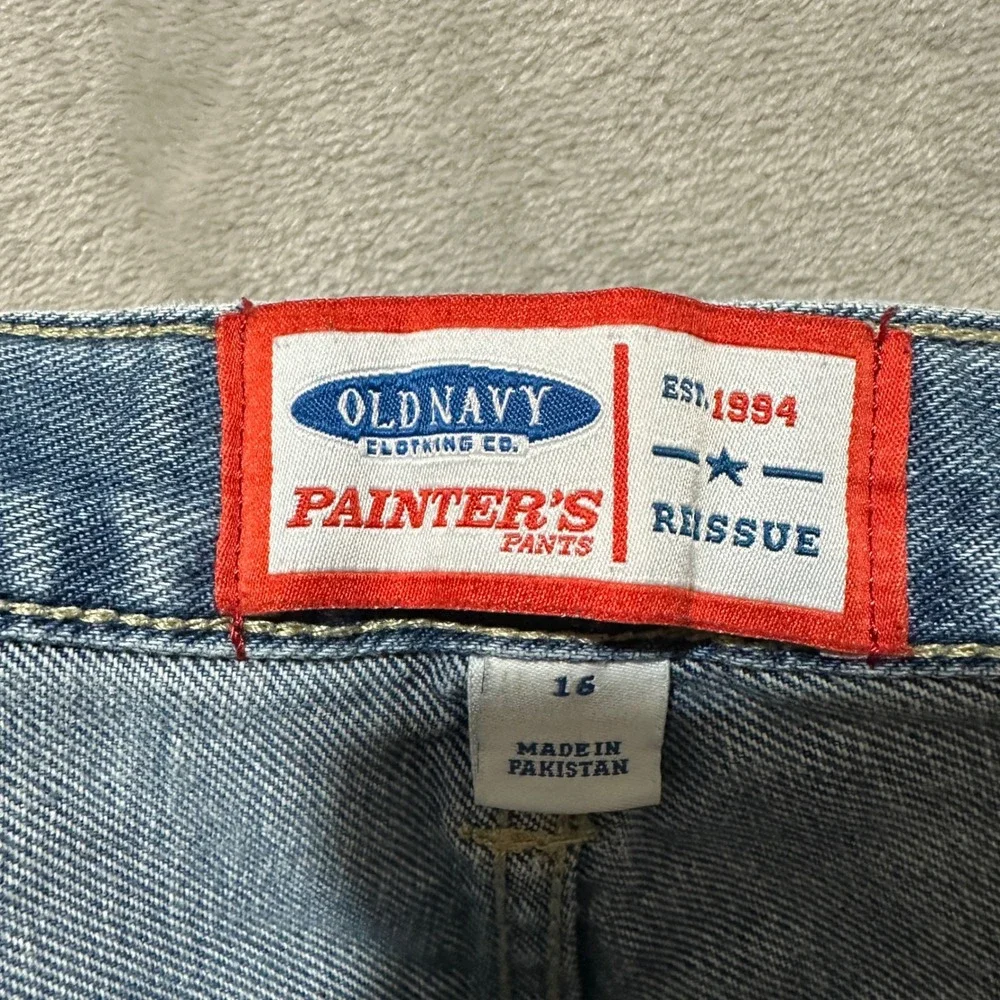 Old Navy Painters Pants Reissue Blue Jeans Boys Size 16 Straight Leg Carpenter